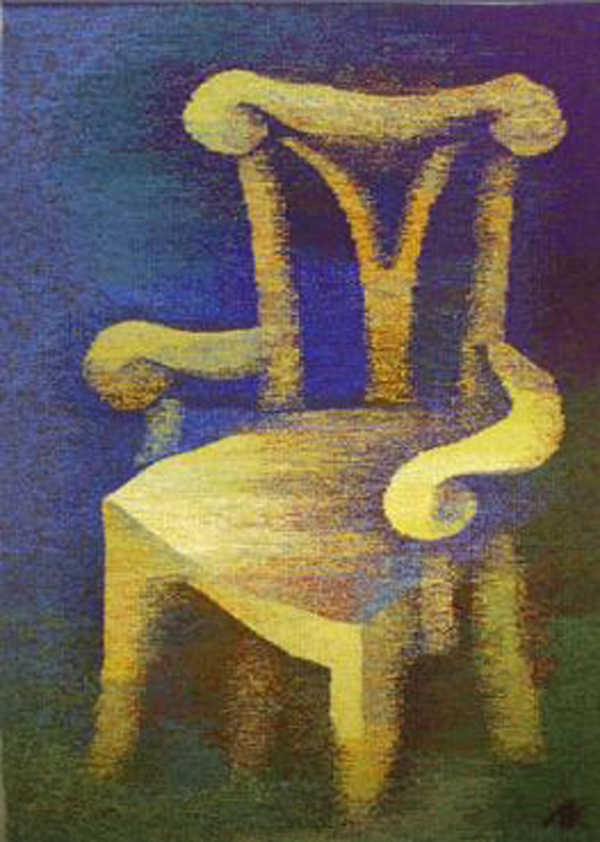 Anna Kocherovsky "The Chair" 40” x 28” Tapestry. Photo courtesy of the artist.