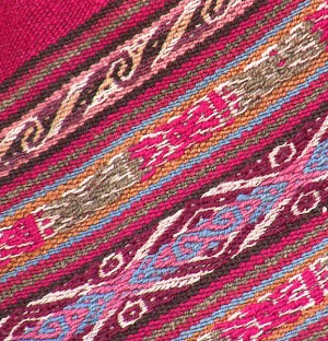 Detail of a naturally-dyed, handpicked design, woven on a backstrap loom from Chinchero, Peru, 2009. Photo: Marilyn Murphy.