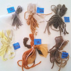 Natural Dye samples from a class at WildCraft Studio School in White Salmon, WA