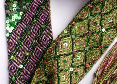 Handwoven Lady’s Mantle Belt With Beading (Detail)