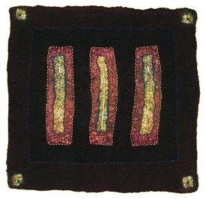 Judith Daniels, "One Day the Light Will Return," Fiber - Wet Felting, Hand and Machine Embroidery, 9.25 " x 9.25" x .1," 2019, website: www.judithmdaniels.com