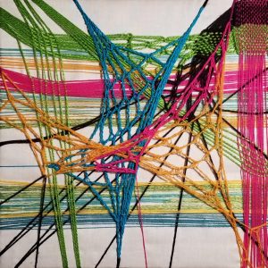 Aridna Miramontes, "Synaptic Plasticity, Mixed fibers, "10" x 10" x 0," 2019