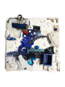 Myrna Tatar, "A Little On the Nose," Fabric, Plastic, Metal, Paper, Beads, Polyamide, 10" x 10" x 3.5," 2019, website: www.myrnatatar.com